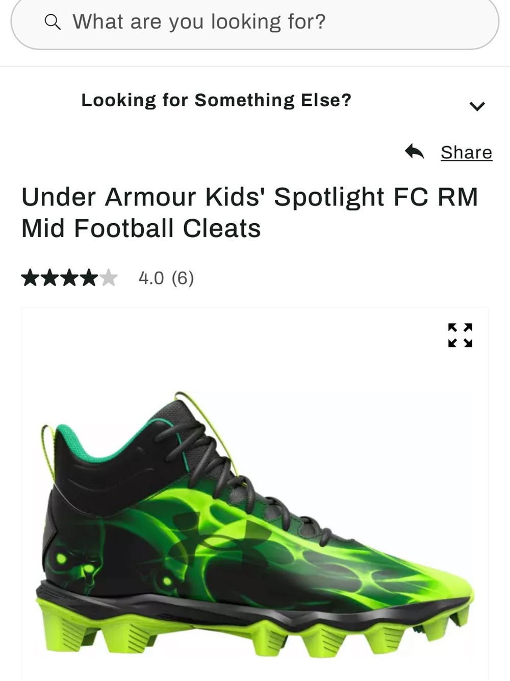 Under Armour Kids Neon Green and Black Mid Football Cleats. Brand new. 5.5Y